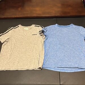 Adidas Gray and All In Motion Blue Short Sleeve Tees - size 8